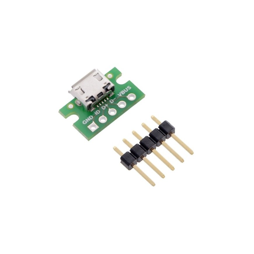 MicroUSB B type 5-pin connector for prototyping board, Pololu 2586 – 2