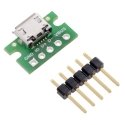 MicroUSB B tipa 5 kontaktu savienojums maketēšanas platei, Pololu 2586 MicroUSB B tipa 5 kontaktu savienojums maketēšanas platei, Pololu 2586