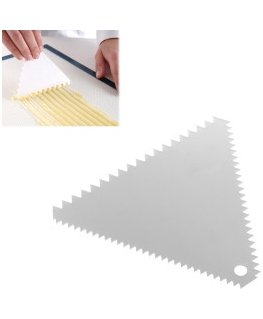 Triangular Pastry Scraper with Serrated Edge made of Stainless Steel 110x110mm - HENDI 554227