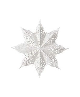 Saska Garden PAPĪRA SNIEGĒS DEKORĀCIJA TREŠ. 64 CM Balts DELUXE