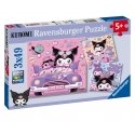 Ravensburger dėlionė 3x49 vnt: Hello Kitty Kuromi važiuoja Ravensburger dėlionė 3x49 vnt: Hello Kitty Kuromi važiuoja