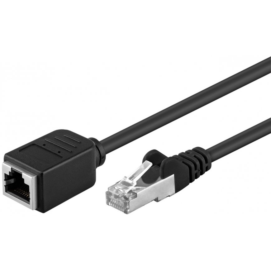 Goobay 91886 tinklo kabelis Juoda 1 m Cat5e F/UTP (FTP)