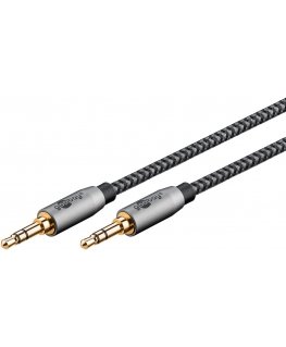 Goobay 65273 audiokaabel 1 m 3.5mm TRS Must, Hõbe