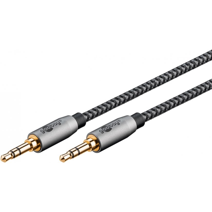 Goobay 65273 audiokaabel 1 m 3.5mm TRS Must, Hõbe