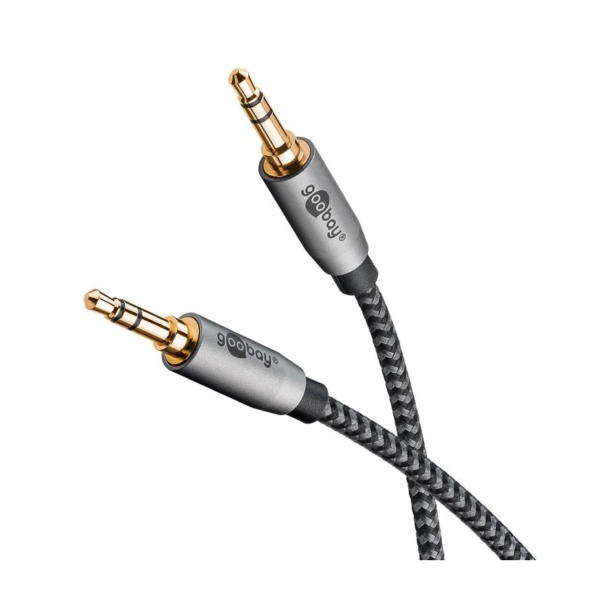 Goobay 65273 audiokaabel 1 m 3.5mm TRS Must, Hõbe – 2