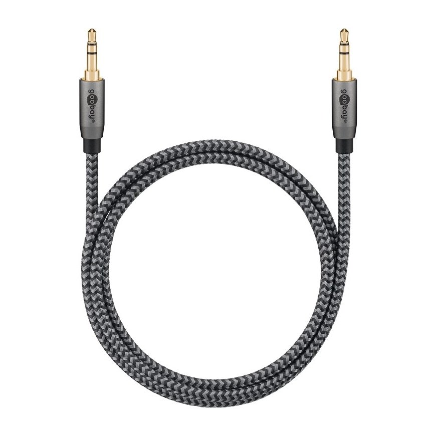 Goobay 65273 audiokaabel 1 m 3.5mm TRS Must, Hõbe – 3
