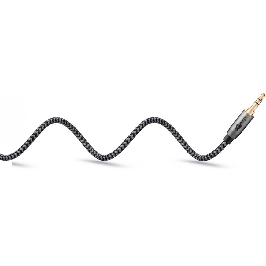 Goobay 65273 audiokaapeli 1 m 3.5mm TRS musta, Hopea – 5