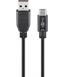 Goobay 55469 USB kabelis USB 2.0 3 m USB C USB A Melns