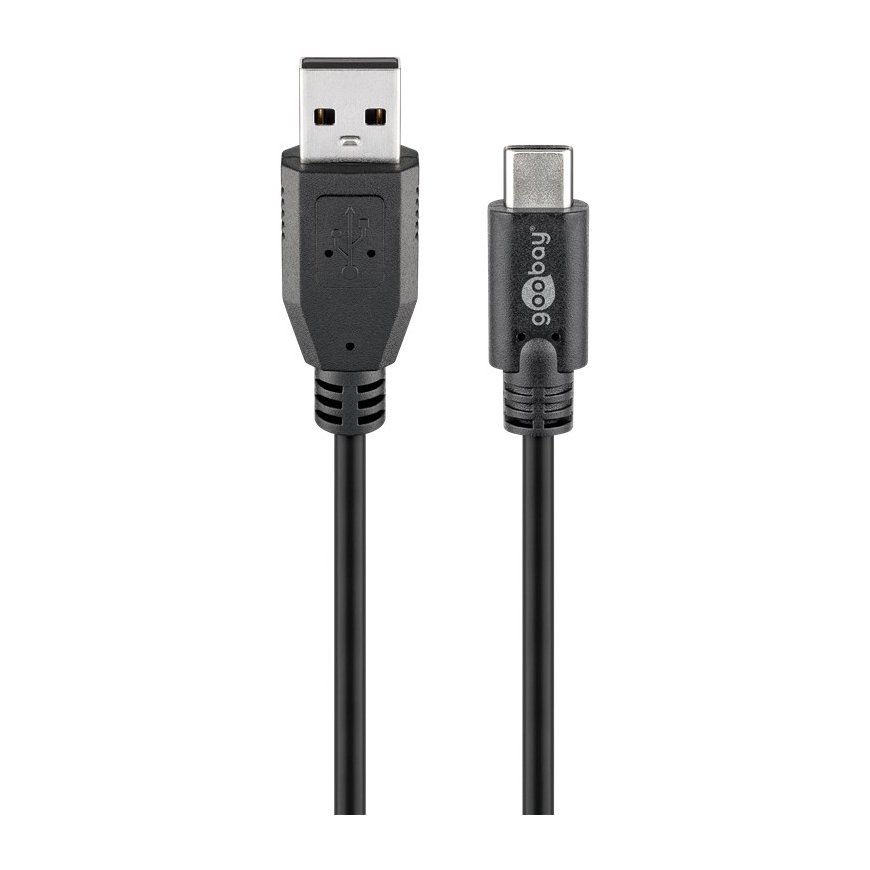 Goobay USB 2.0 Cable (USB-C to USB A), Black, 3m
