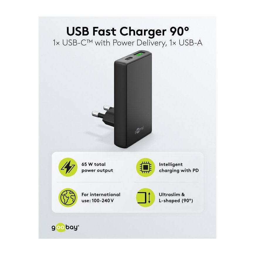 Goobay 75723 mobiilseadme laadija Universaalne Must Vahelduvvool Kiirlaadimine Hoonesisene – 3