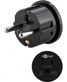 Goobay 45350 elektripistiku adapter Tüüp F Tüüp B Must