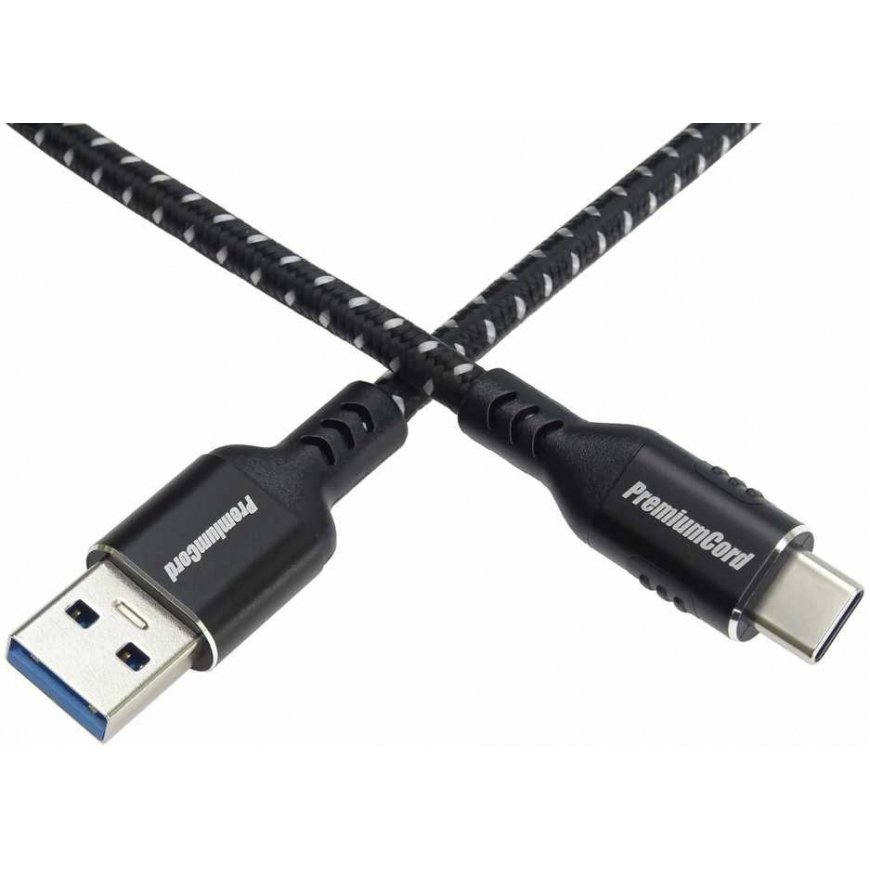 Kabel USB PremiumCord USB-C - USB-A 1 m Valge-Must (ku31cx1) – 2