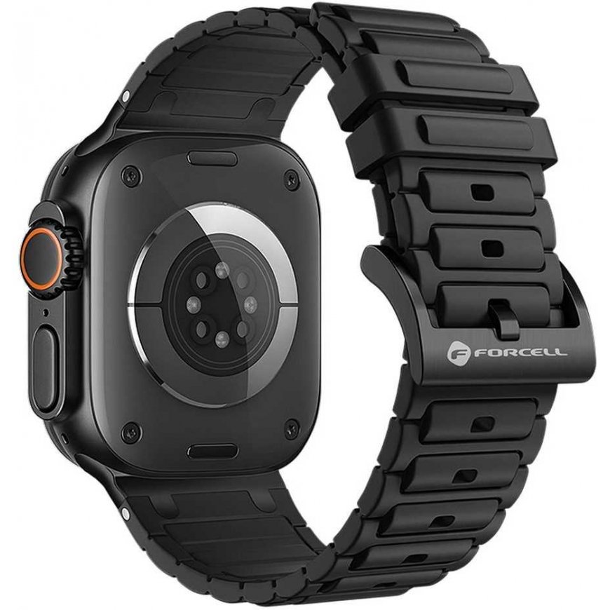Forcell F-Design FA06 Silicone Strap with Holes for Apple Watch, 38 / 40 / 41 mm, Black