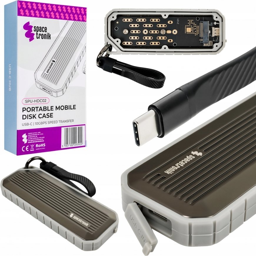 Spacetronik Portable M.2 NVME/NGFF Hard Drive Enclosure SPU-HDC02