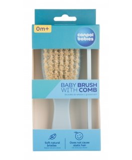 CANPOL BABIES soft brush with natural bristles and comb GOLD, blue, 7/406_blu2