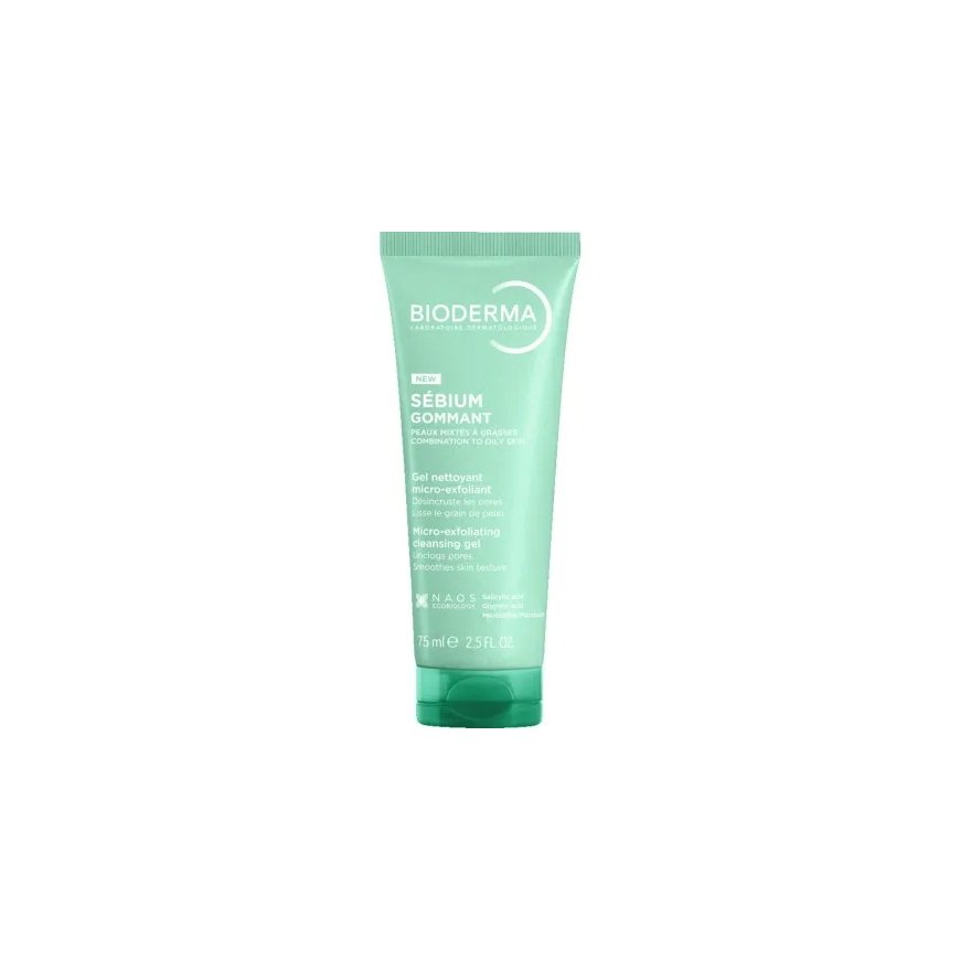 Bioderma SÉBIUM GOMMANT mikroekskfoliiriv puhastusgeel Kombineeritud kuni rasusele nahale 75 ml – 2