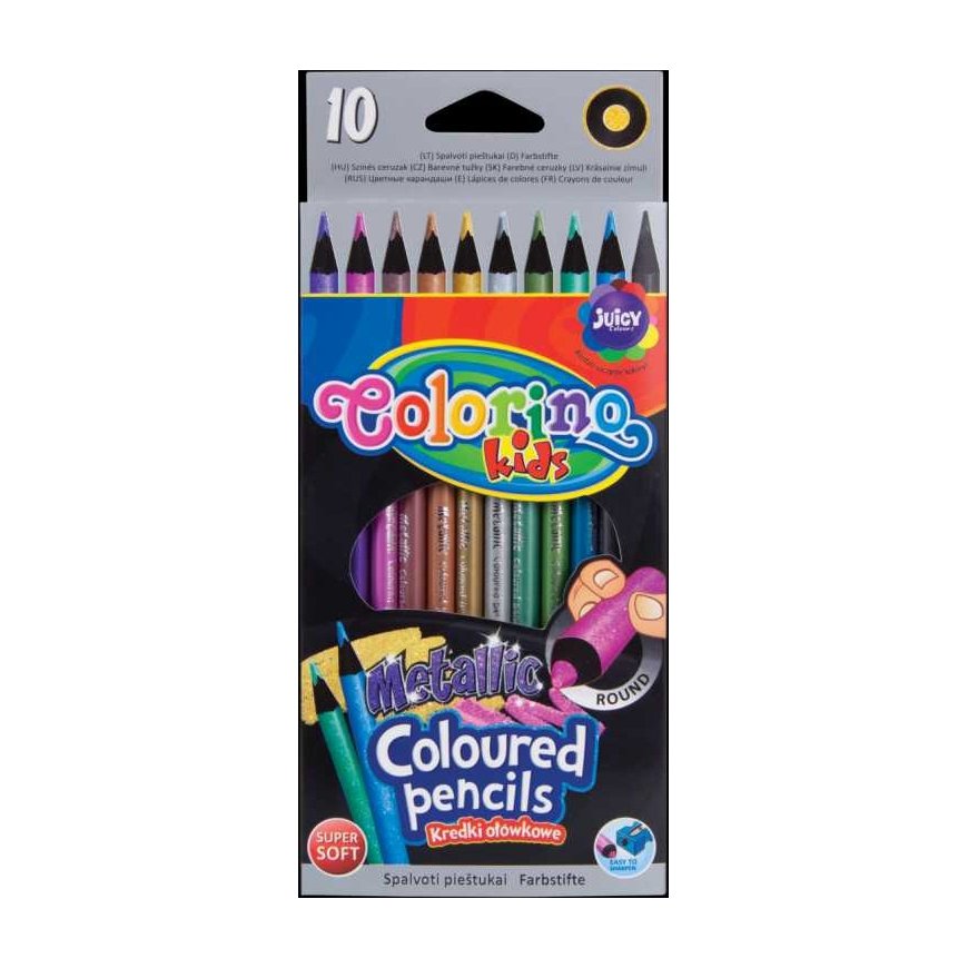 COLORINO METTALIC värvipliiatsid, 10 värvi