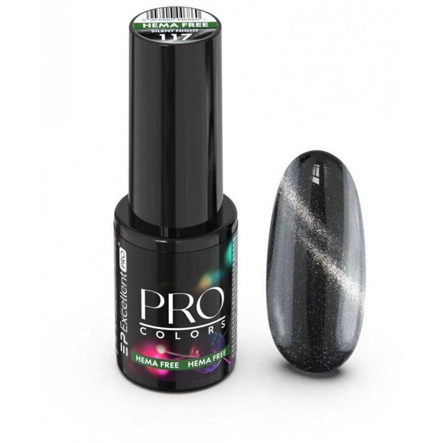 Cosmetics Zone Excellent Pro Pro Colors без гема CatEye гибридный лак 117 Тихая ночь 7г