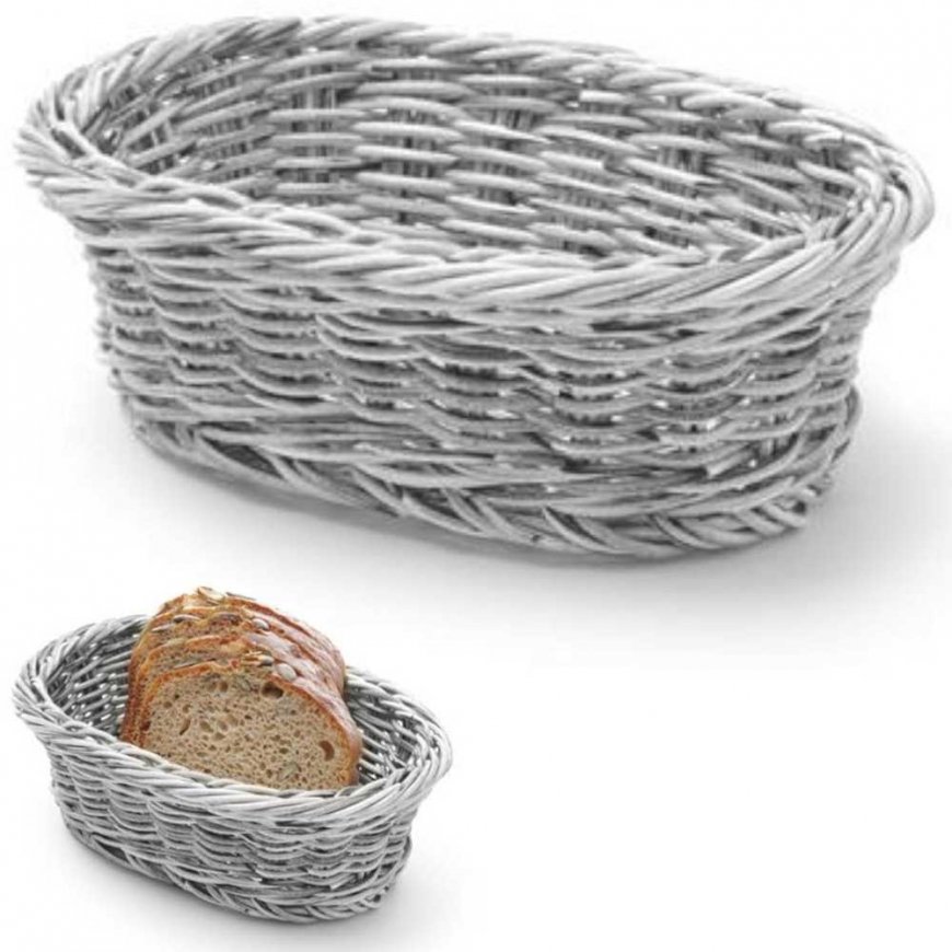 Leipäkori, ovaali, polypropeeni, harmaa, 190x120x60 mm - Hendi 426760
