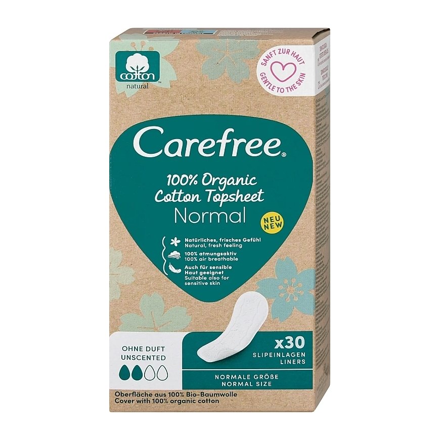 Carefree Organic Cotton Normal Panty Liners 30 pcs