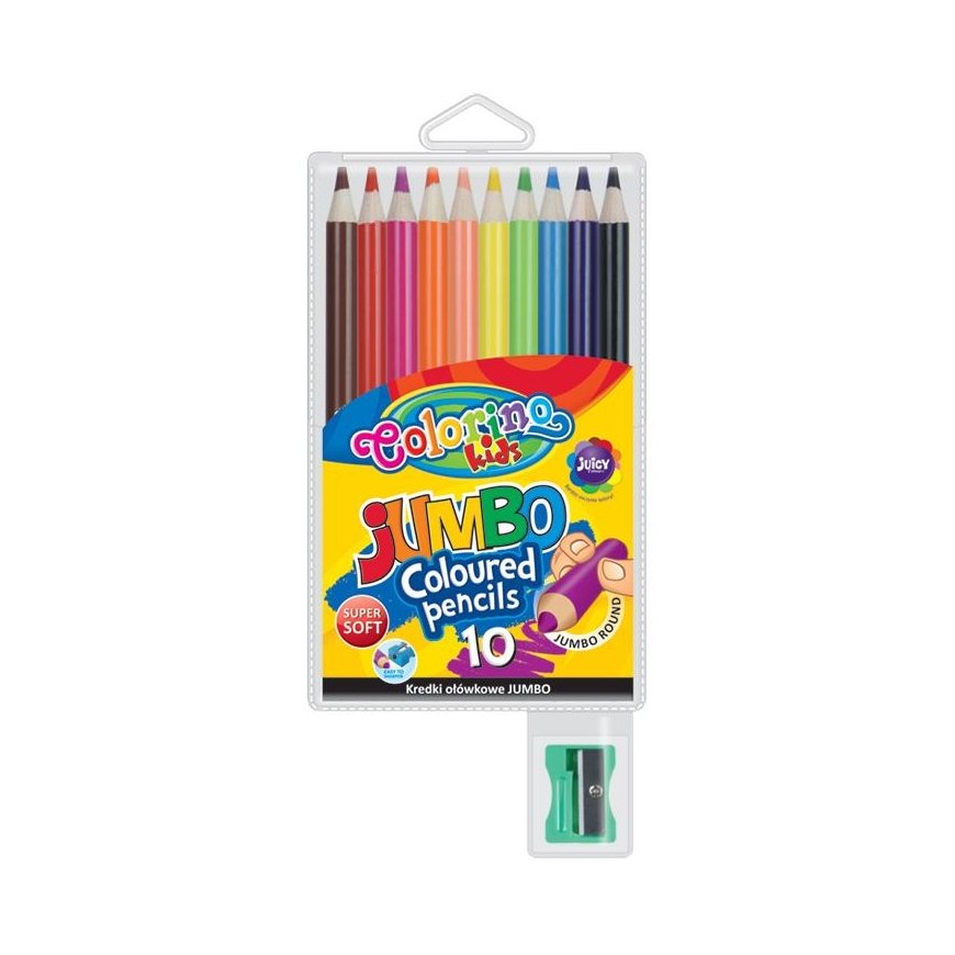 Patio COLORINO KIDS pyöreät värilliset Jumbo-kynät, 10 väriä, 33091PTR