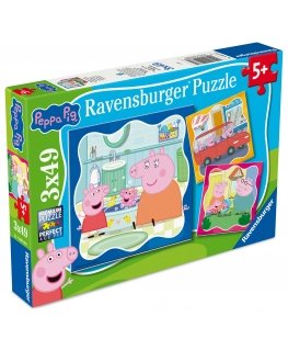 Ravensburger пазл 3x49 шт: Свинка Пеппа с семьей