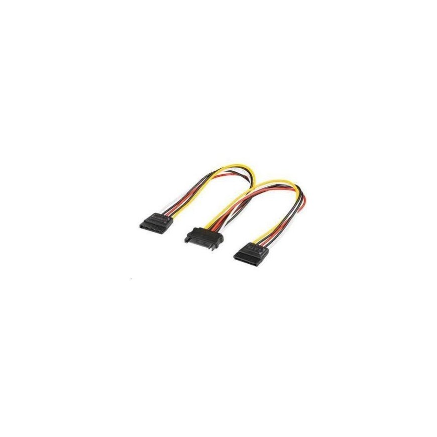 PREMIUMCORD SATA baro kabeļa jauda, kas sadalīta uz HDD 2x SATA