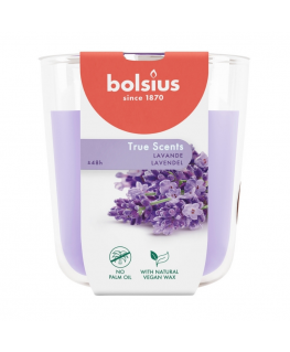 Lõhnaküünla klaaspurk True Scents Ø97x85mm lavendel