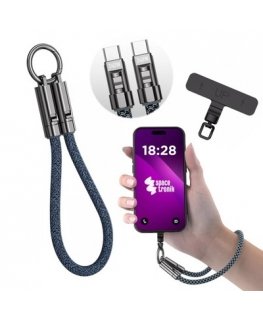 Кабель Spacetronik USB-C с ремешком PD 240W 120 см BW
