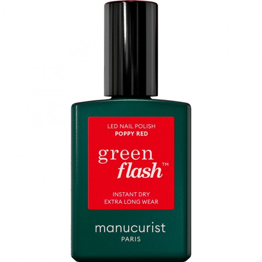 Manucurist Žalias Flash Küünelakk Poppy Punane 15ml