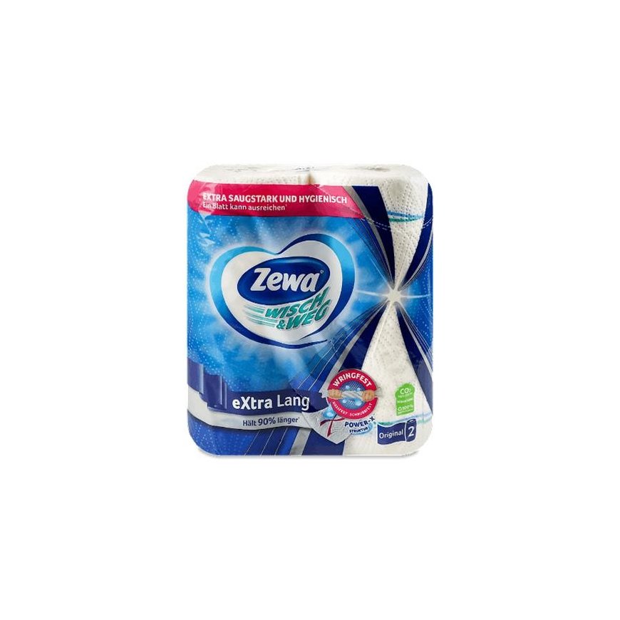 ZEWA virtuves dvieļi "Wisch&Weg extra lang", 2-slāņu, 4 ruļļi – 2