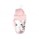 Canpolbabies CANPOL BABIES neizlādes pudele ar salmiņu EXOTIC ANIMALS, 6m+, 270ml, rozā krāsā, 56/606_pin Canpolbabies CANPOL BABIES neizlādes pudele ar salmiņu EXOTIC ANIMALS, 6m+, 270ml, rozā krāsā, 56/606_pin