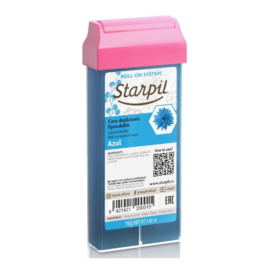 Starpil Roll-On Wax Cera Azul with Azulene, blue, 110 g