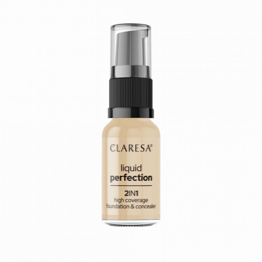 Claresa Liquid Perfection 2in1 High Coverage Foundation & Concealer 103 Cool Medium, 18 g