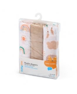 Baby Ono BabyOno cotton diapers 3 pcs, brown 348/08