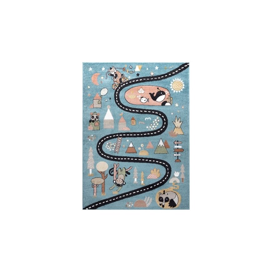 Синий килим BEO ROUTE цвет голубой 80x150 Hakano – 2