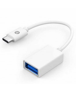 HP USB Adapter (3.0), USB C (M) – USB A F, White, Hewlett-Packard DHC-TC105