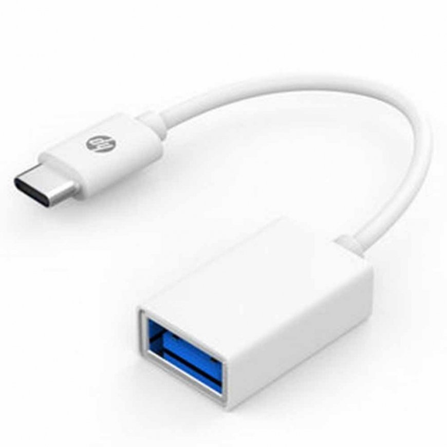 HP USB Adapter (3.0), USB C (M) – USB A F, White, Hewlett-Packard DHC-TC105