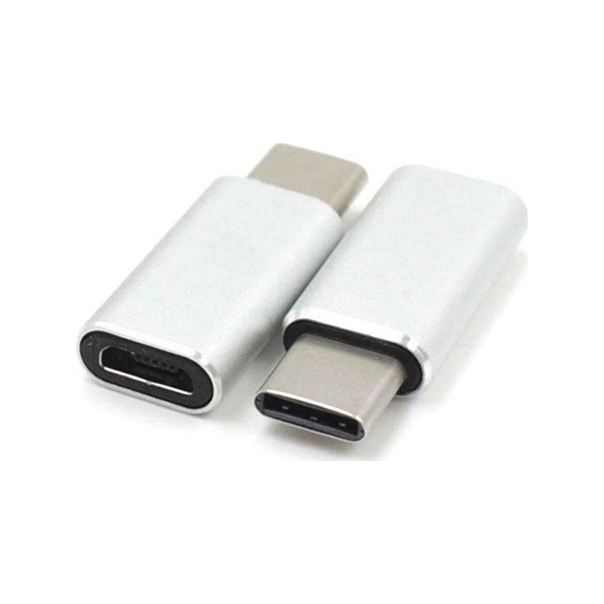 Adapteris USB PremiumCord PREMIUMCORD Adapters USB 3.1 C/male - USB 2.0 Micro-B/female, sudraba