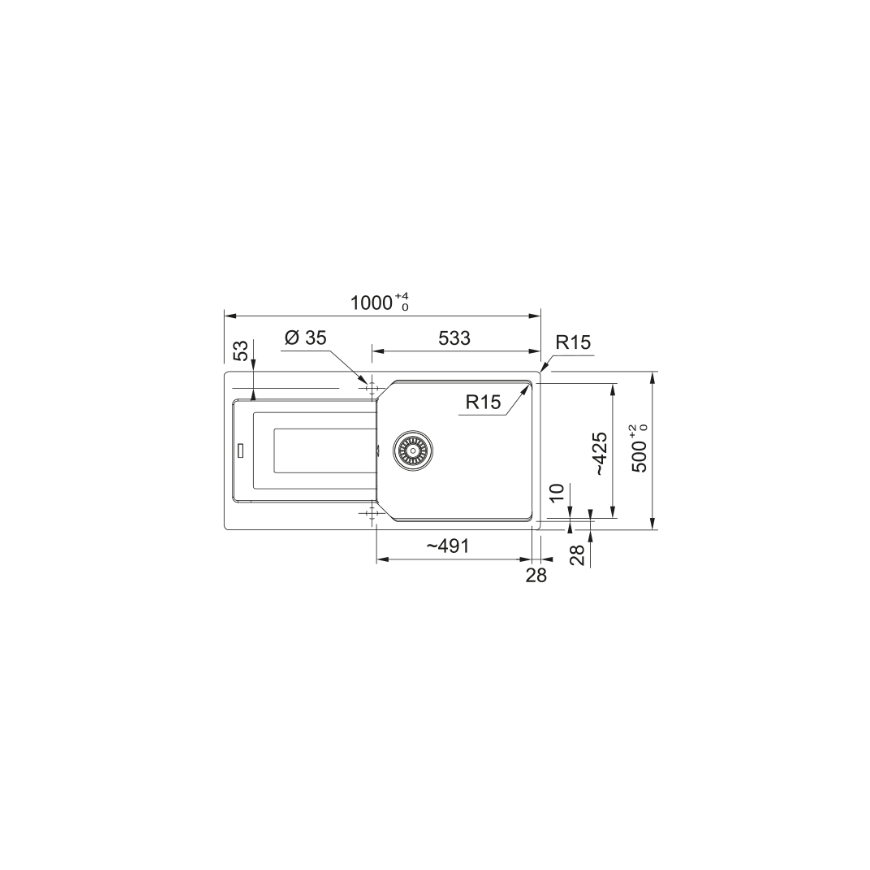 Franke UBG 611-100 altaakastuma kivi harmaa