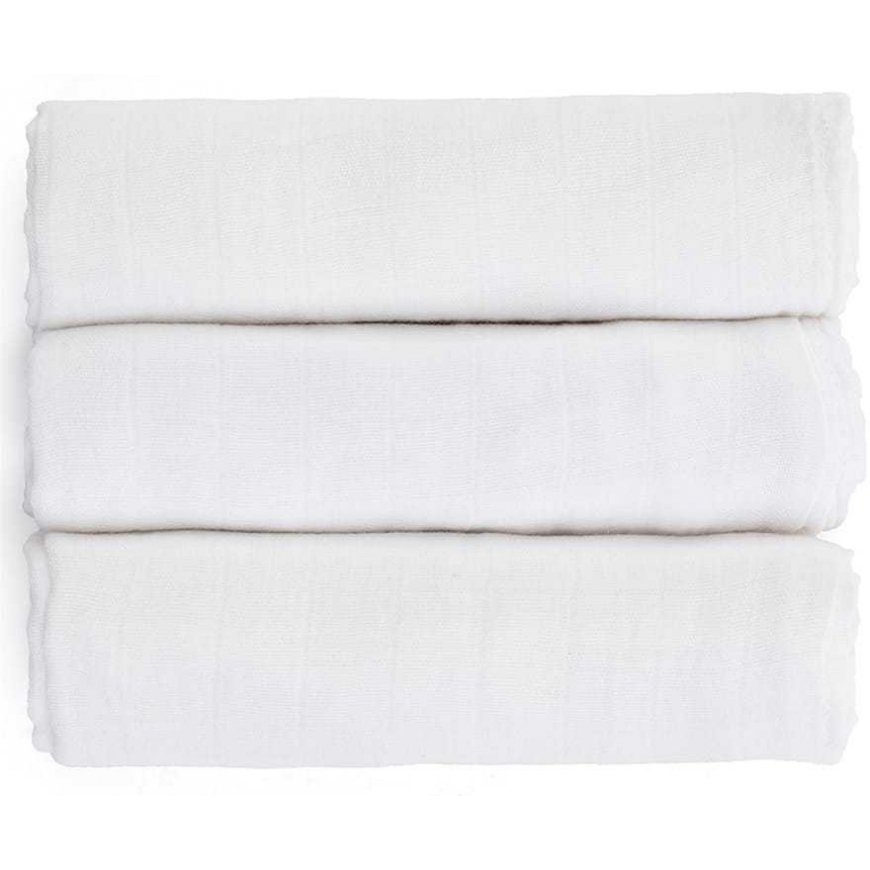 Petite&Mars Moussy - bamboo diapers, set of 3 | White