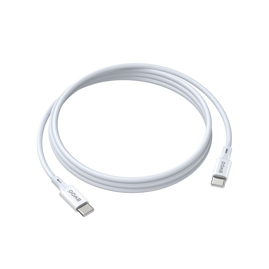 BWOO Cable USB-C - USB-C 2m 60W ABS + TPE white – 2