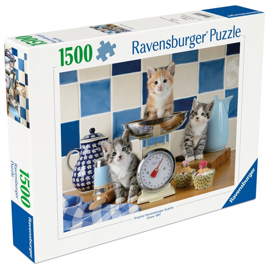 Ravensburger dėlionė 1500 vnt: kačiukai virtuvėje