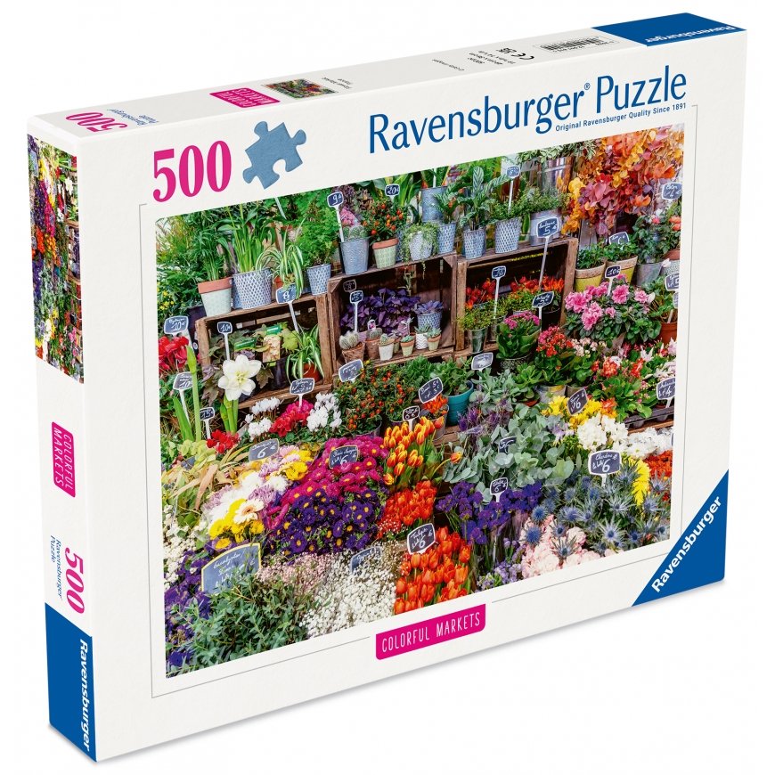 Ravensburger palapeli 500 kpl: värikkäitä kukkaistutuksia Ranskassa