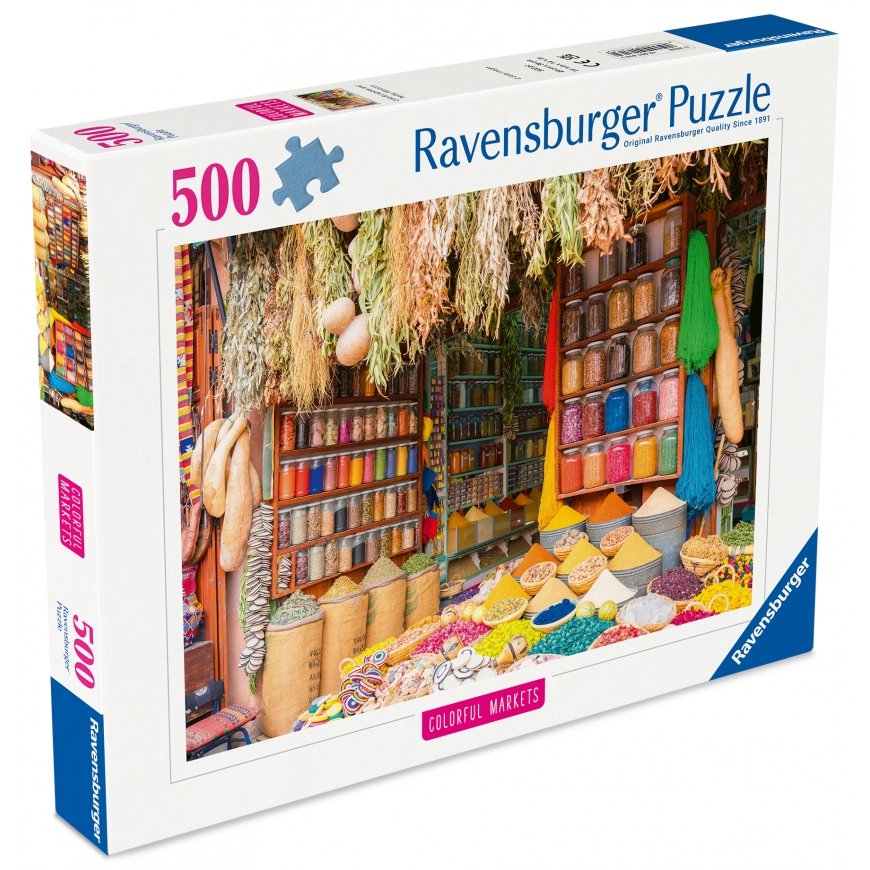 Ravensburger pussel 500 tk: värvilised vürtsid Marokos