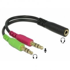 PremiumCord PREMIUMCORD 4-Pole 3.5mm Jack Adapter for Headphones and Microphone, 30cm