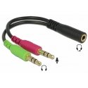PremiumCord PREMIUMCORD 4-Pole 3.5mm Jack Adapter for Headphones and Microphone, 30cm PremiumCord PREMIUMCORD 4-Pole 3.5mm Jack Adapter for Headphones and Microphone, 30cm