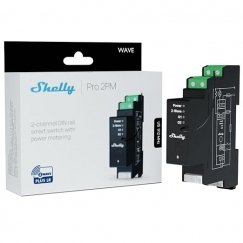 Shelly Wave Pro 2PM LR divkanālu Z-Wave DIN sliedes kontrolieris