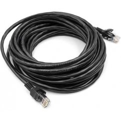 Power Plant Llc Tinklo Kabelis - Cat5E UTP Priedas 7.5m Karmoonne Puhutud Musta Vaseeritud
