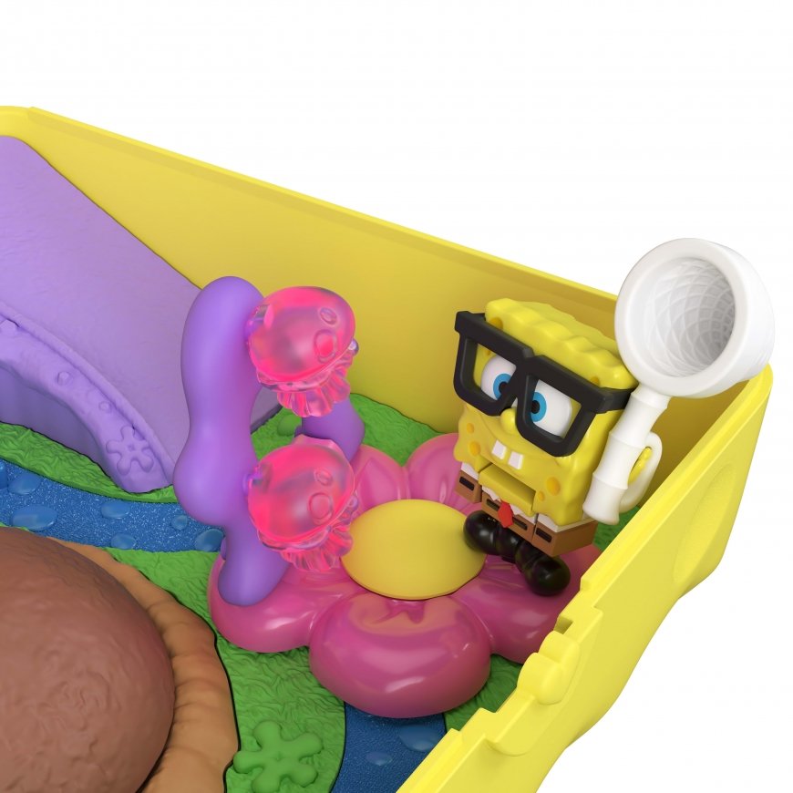 Polly Pocket Micro Dolls and Playset, SpongeBob Partnership Compact with Patrick Doll, 7 Accessories – 4